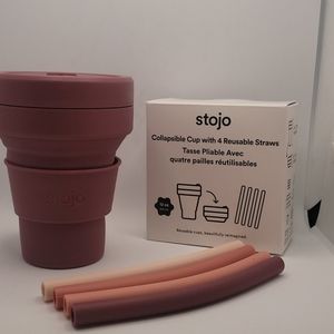 Stojo 12 oz. Reusable Collapsible Cup w/4 Straws